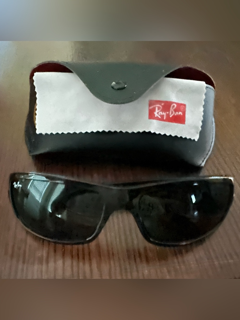 Ray-Ban Black and Gold Men's Sunglasses and case